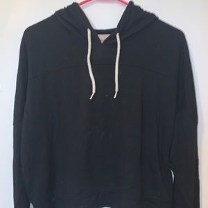 Mossimo Black Cropped Hooded Sweatshirt!